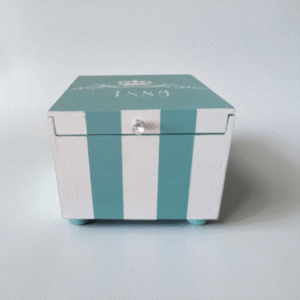 blue & white striped storage box – nautical farmhouse accent