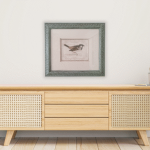 nature bird wall art – green moss detail