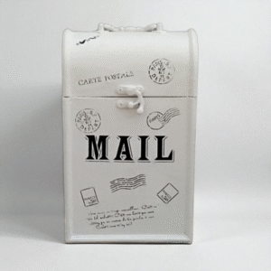 blue & white striped storage box – nautical farmhouse accent