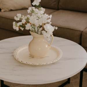 decorative round serving tray
