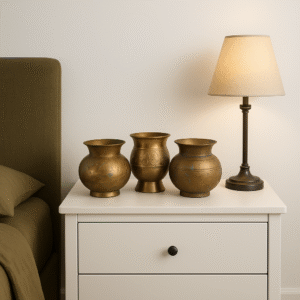 set of 3 patina vases – vintage inspired décor