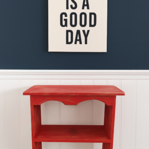barn red farmhouse entryway table