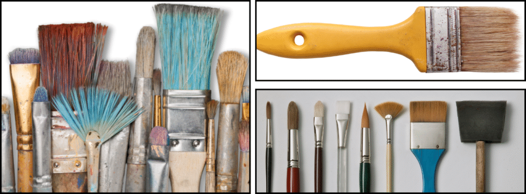 Different types of craft paint brushes