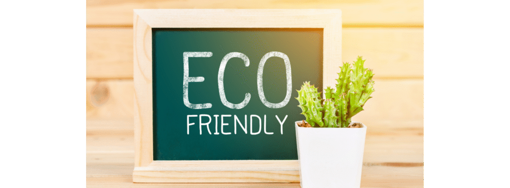 A framed chalkboard with eco friendly written on it.