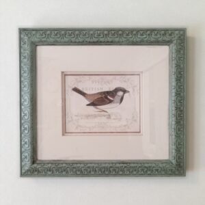 nature bird wall art – green moss detail