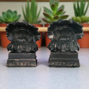 solid black iron bookends