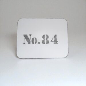 distressed white side table