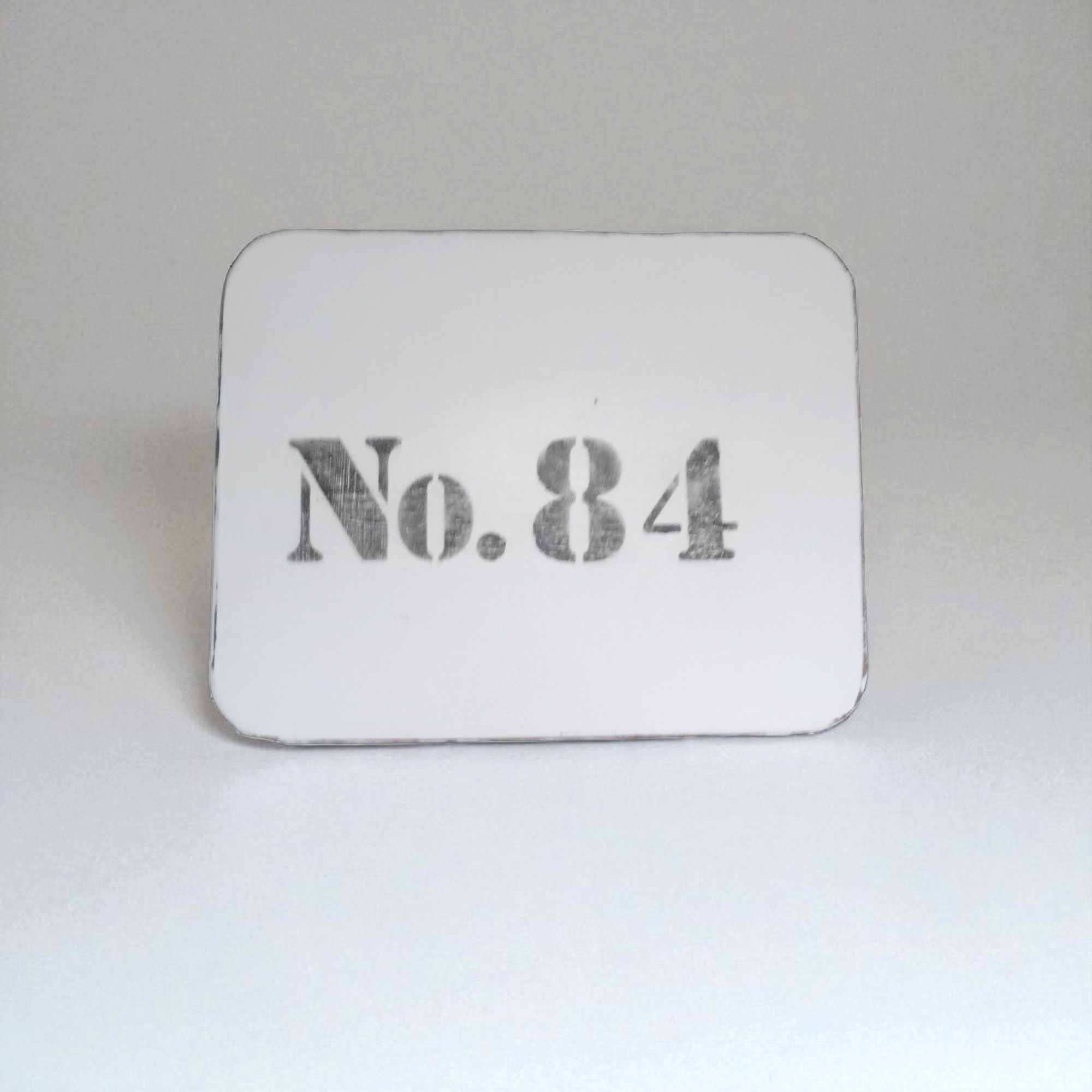 distressed white side table