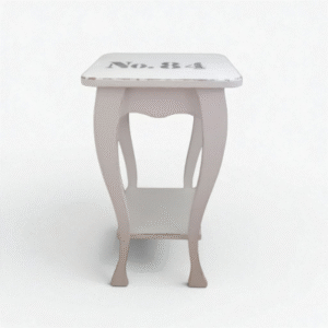 distressed white side table