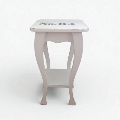 distressed white side table