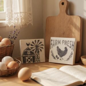farmhouse chicken & barn canvas