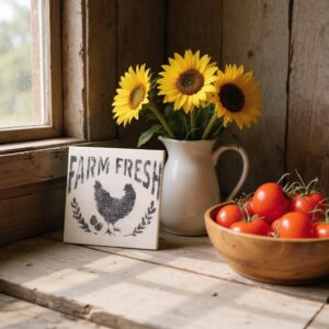 farmhouse chicken & barn canvas