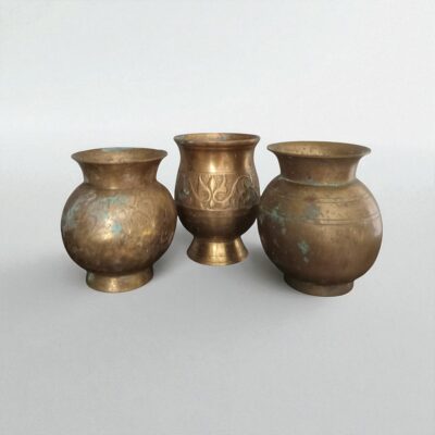 set of 3 patina vases – vintage inspired décor