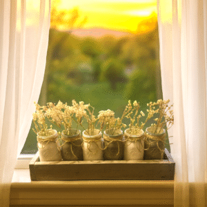 painted mason jars centerpiece, 6 set