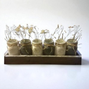 painted mason jars centerpiece, 6 set