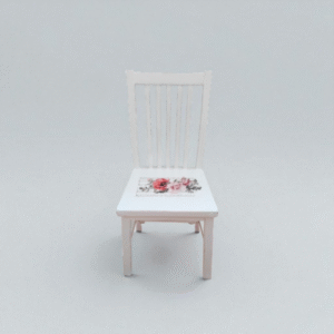 Childs chair white with floral transfer floral.