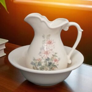 vintage pitcher and wash basin