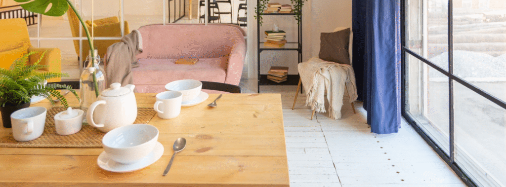 dining area with wood dining table and chair