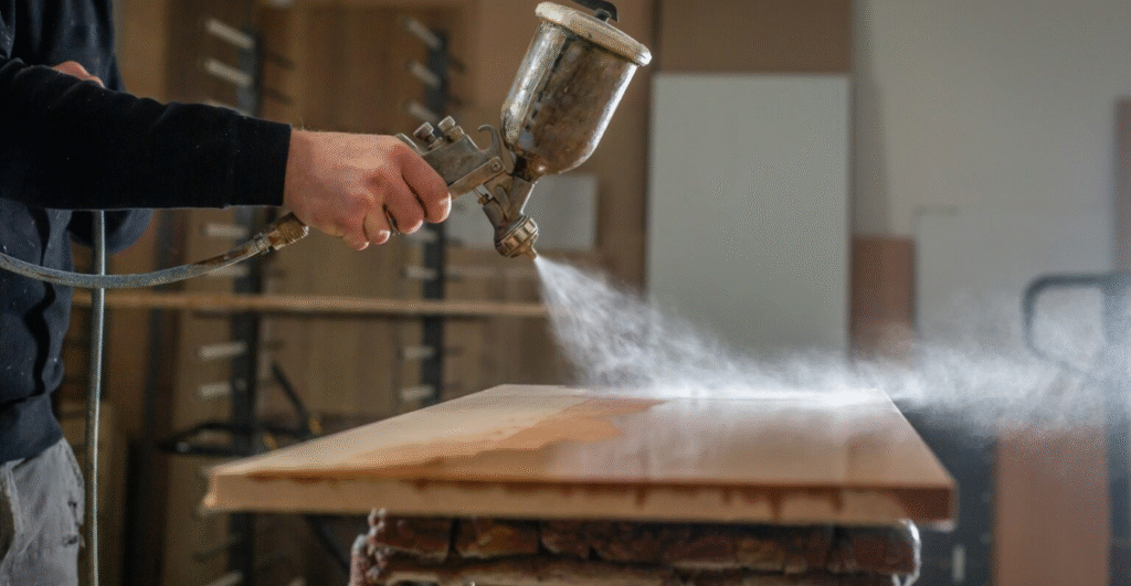 a person using a restoration tool on a table