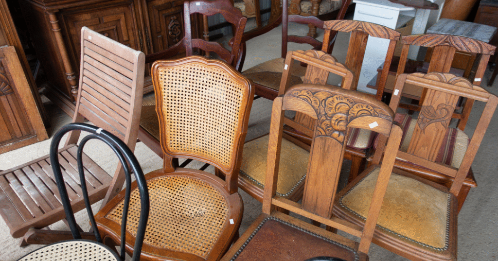Thrift store chairs.