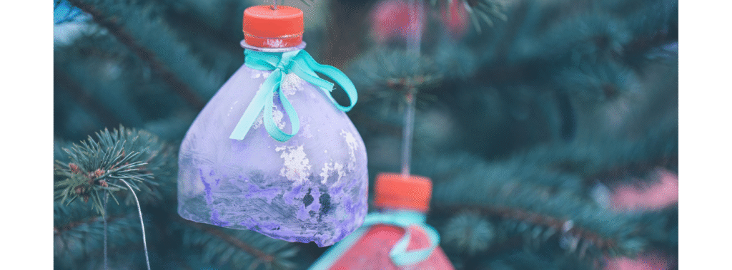Upcycle plastic bottles as Christmas ornaments