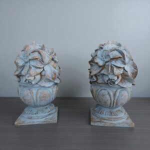 solid blue patina bookends