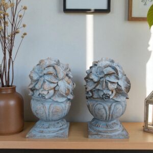 solid blue patina bookends