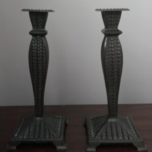 pair iron candle holders