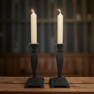 pair iron candle holders