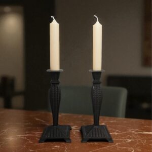pair iron candle holders