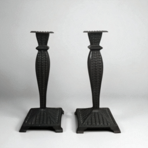 pair iron candle holders