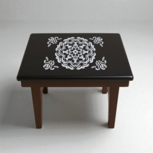 decorative black mandala step stool