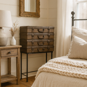 vintage brown luggage