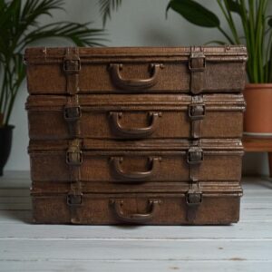 vintage brown luggage