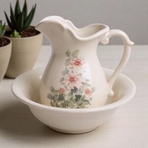 vintage pitcher and wash basin