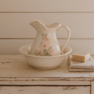 vintage pitcher and wash basin