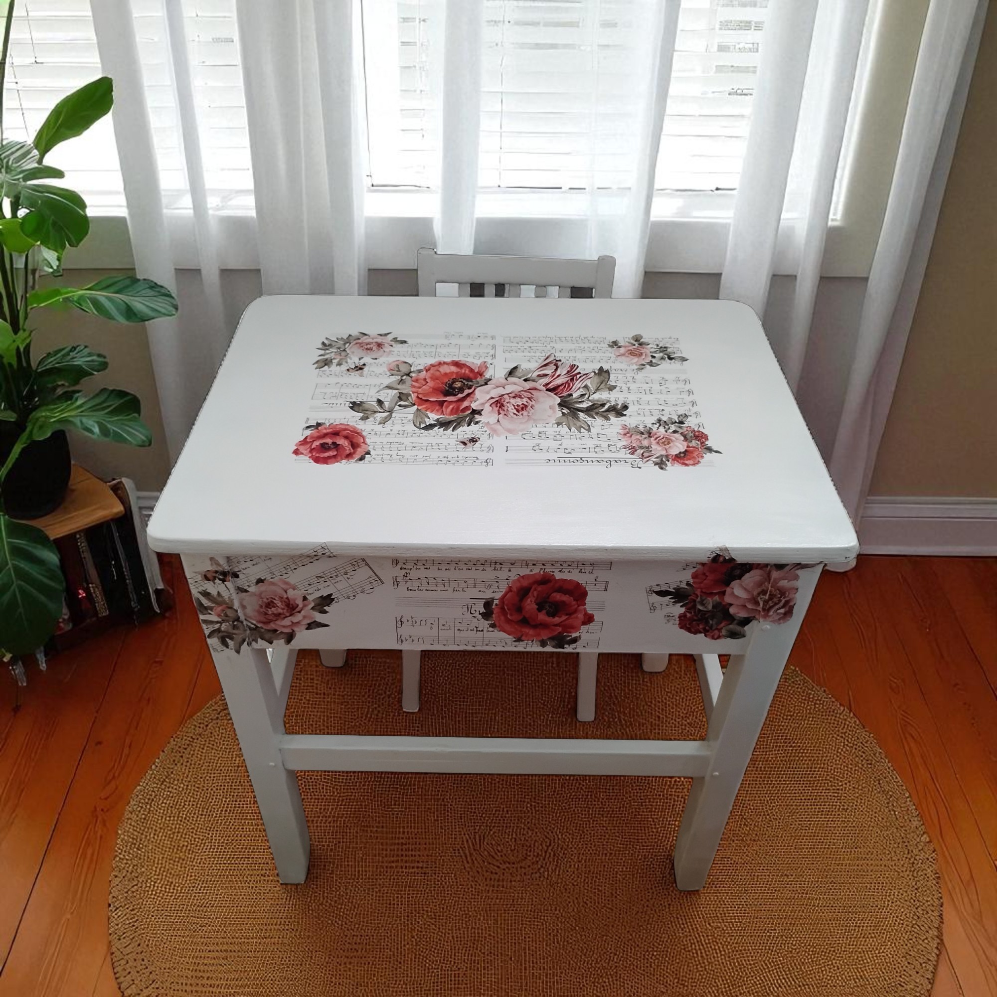 Vintage Inspired Upcycled Kids Desk & Chair Set - Image 3
