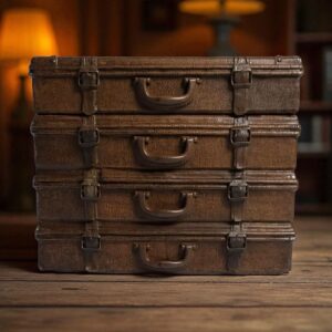 vintage brown luggage